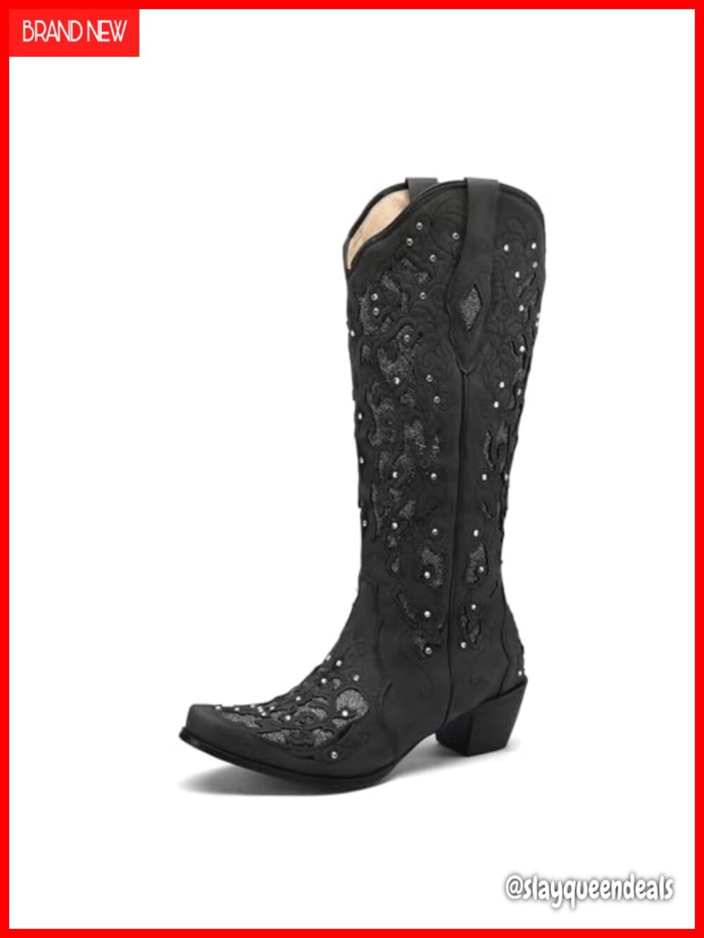 Women's Knee High Western Cowboy Boots Chunky Heel Pointed Toe Pull On